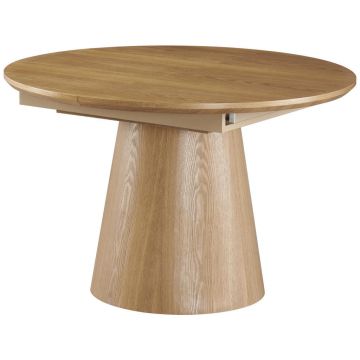 Masă din lemn, material pe bază de lemn, 120-160/120/76 cm,