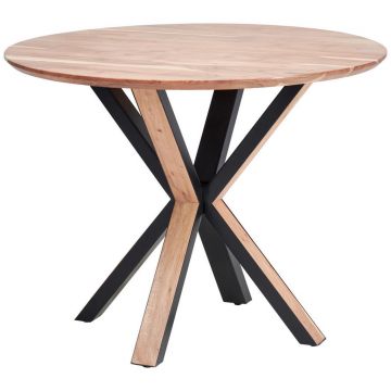 Masă din lemn, metal, 100/100/76 cm,