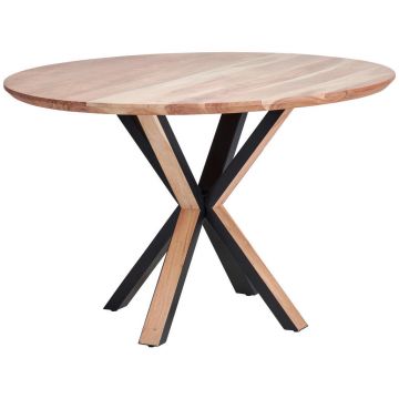 Masă din lemn, metal, 120/120/76 cm,