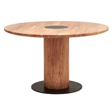 Masă din lemn, metal, 130/130/76 cm,