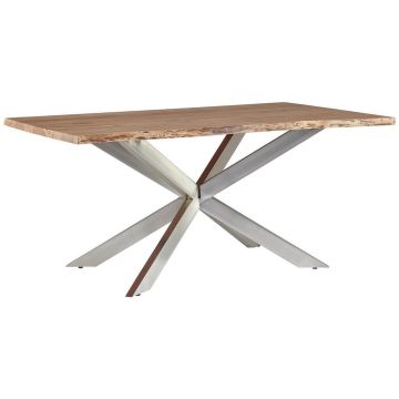 Masă din lemn, metal, 160/100/76 cm,