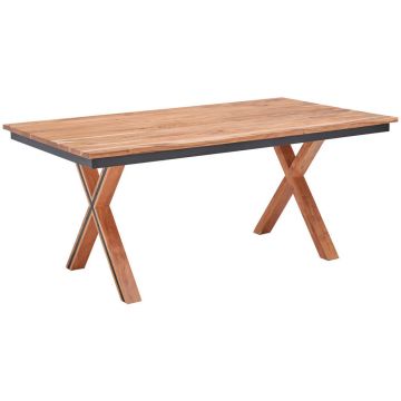 Masă din lemn, metal, 180/100/76 cm,