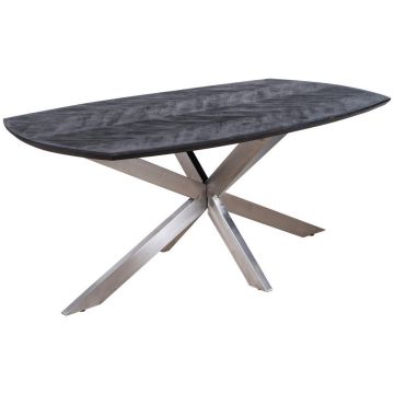 Masă din lemn, metal, 180/100/76 cm,