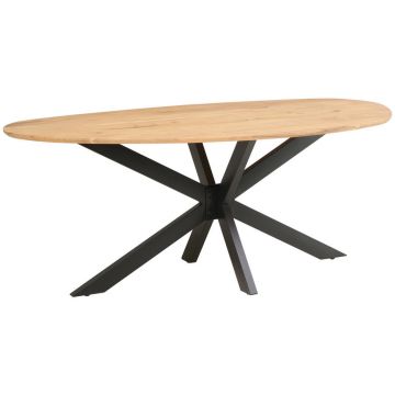 Masă din lemn, metal, 200/100/76 cm,