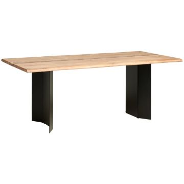 Masă din lemn, metal, 200/100/76 cm,