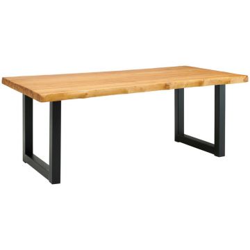 Masă din lemn, metal, 200/200/78 cm,