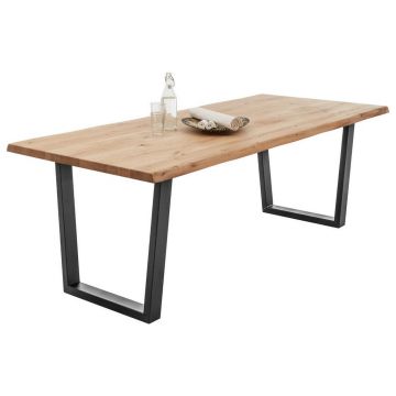 Masă din lemn, metal, 220/100/75 cm,