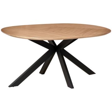 Masă din lemn, metal, material pe bază de lemn, 160/120/76 cm,