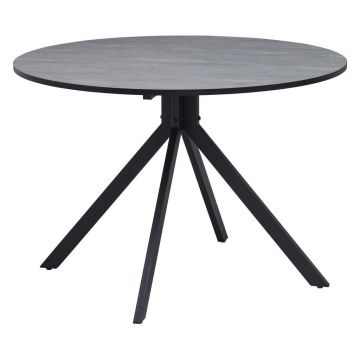 Masă din metal, material pe bază de lemn, 110/110/76 cm,