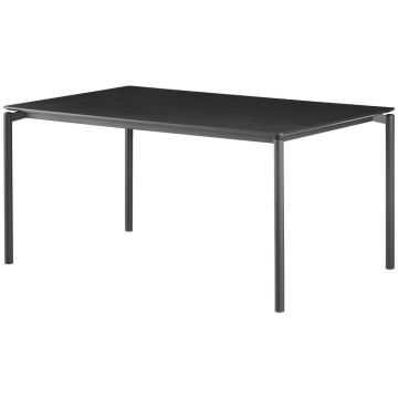 Masă din metal, material pe bază de lemn, 160/90/76 cm,