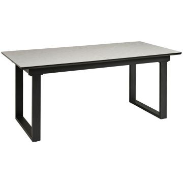 Masă din metal, material pe bază de lemn, 180-260/90/76 cm,