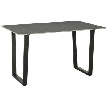 Masă din metal, piatră, 140/90/76 cm,