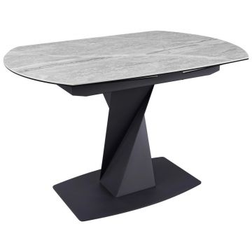 Masă din metal, sticlă, ceramică, 120-178/90/76 cm,