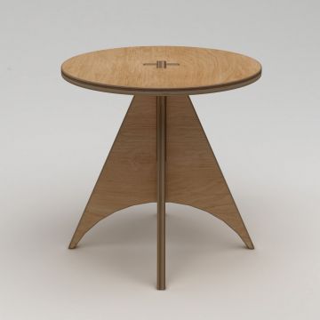 Masa, Hanah Home, Arcus, 75x75x75 cm, 100% BIRCH PLYWOOD, Lemn natural