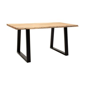 Masa Miles Slim din lemn de salcam solid cu aspect, Natural, 160x90x76 cm