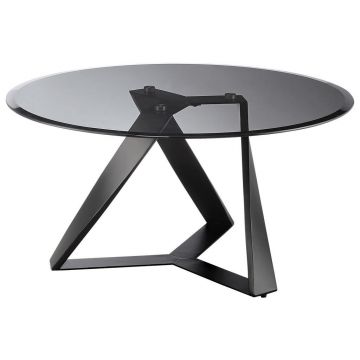 MĂSUȚĂ DE CAFEA metal, sticlă 91/91/47 cm