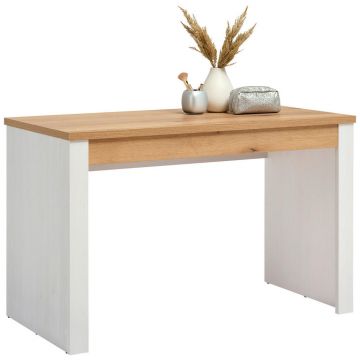 MĂSUțĂ DE MACHIAJ in alb, culoare lemn stejar