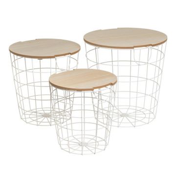 Măsuțe auxiliare 3 buc. rotunde 39x39 cm – Casa Selección