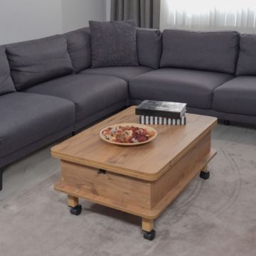 Masuta de cafea, Hanah Home, Helsinki, 90x40x60 cm, PAL, Pin