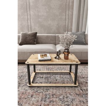 Masuta de cafea, Hanah Home, Hole Rect, 70x38x42 cm, MDF , Stejar