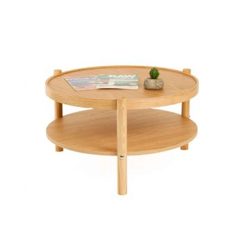 Masuta de cafea, Hanah Home, Monza, Lemn masiv, Stejar