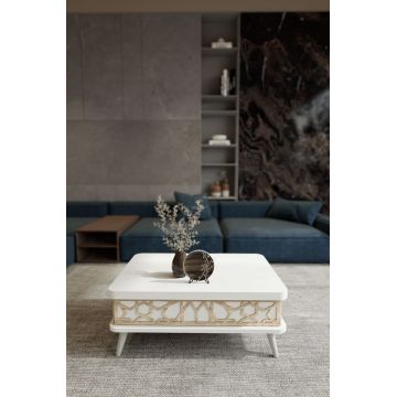 Masuta de cafea, Hanah Home, Ottowa Ada, 90x38x60 cm, PAL, Alb