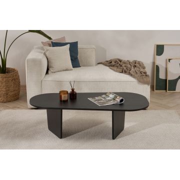 Masuta de cafea, Hanah Home, Ovalis, 130x40x65 cm, PAL, Negru