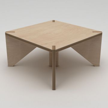 Masuta de cafea, Hanah Home, Pura, 75x40x75 cm, 100% BIRCH PLYWOOD, Lemn natural
