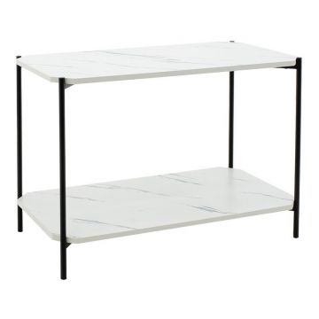 Masuta de Cafea Model Matteo, 80x40x55 cm, Alb/Negru