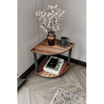 Masuta, Hanah Home, Bookcase 2-Tiers Corner, 34x38x34 cm, MDF , Maro