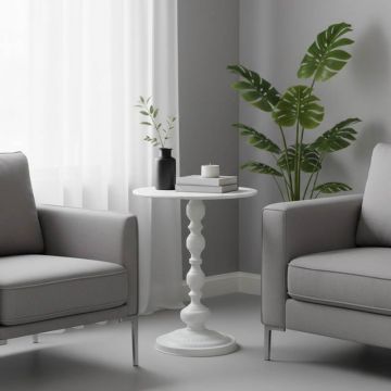 Masuta laterala Anesor Crem 40x40x52 cm