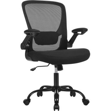 Scaun de birou, Songmics, Negru, 66x60x(99-107) cm