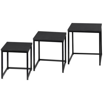 SET DE MĂSUȚE SUPRAPUSE in metal, material pe bază de lemn