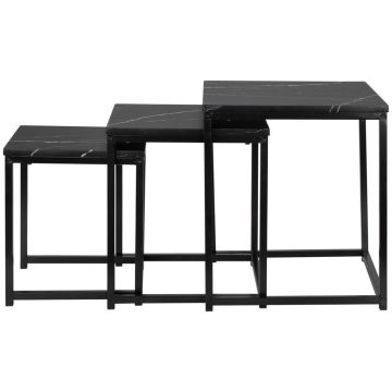 SET DE MĂSUȚE SUPRAPUSE in metal, material pe bază de lemn