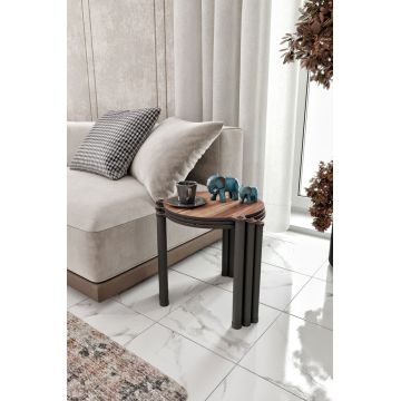 Set masute 3 piese, Hanah Home, Lavia 3, MDF , Maro