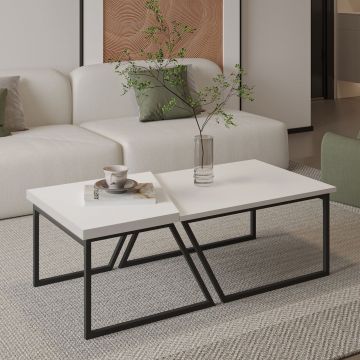 Set masute de cafea, Hanah Home, Verona P0024623, PAL, Alb