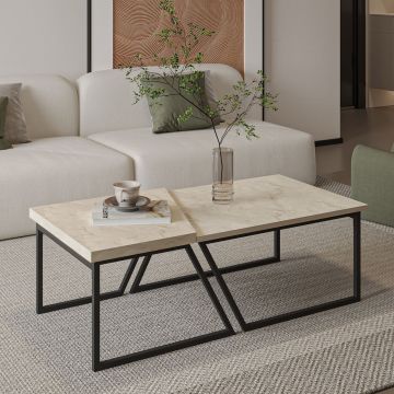 Set masute de cafea, Hanah Home, Verona P0024623, PAL, Travetină