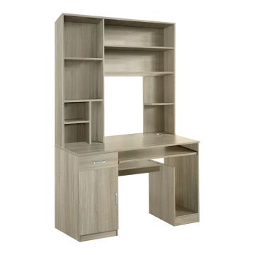 Birou cu biblioteca Model Novelty, Stejar sonoma, 120x55x182 cm