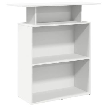 Birou de receptie alb 100x40x104 cm din lemn prelucrat