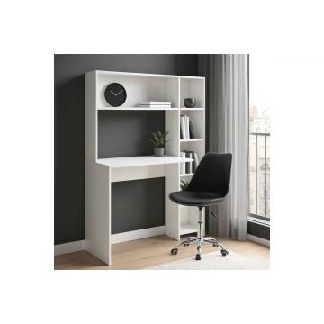 Birou Janson Pakoworld cu bibliotecă, alb, 113.2x40x141.8 cm