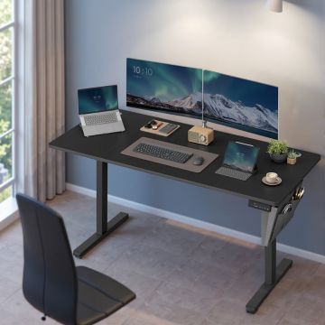 Birou reglabil Songmics Negru 160x70x120 cm