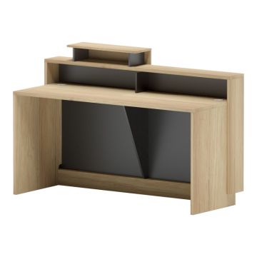 Birou tip Receptie Lotus, natur/antracit, 160x60x105 cm