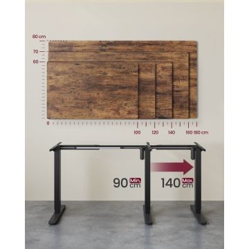 Cadru birou reglabil Vasagle Negru 150x80x118 cm