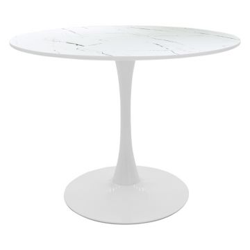 Masă Balou, alb, 120x120x73 cm