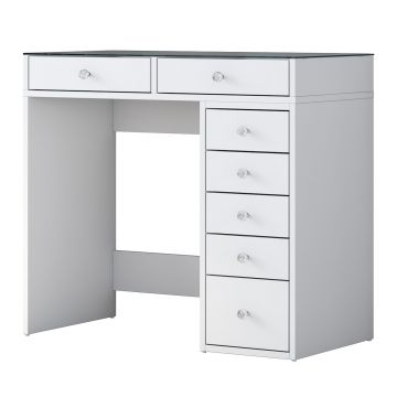 Masa de machiaj, Hanah Home, pal melaminat, alb, 90x44.5x79.8 cm, 893RAN3324