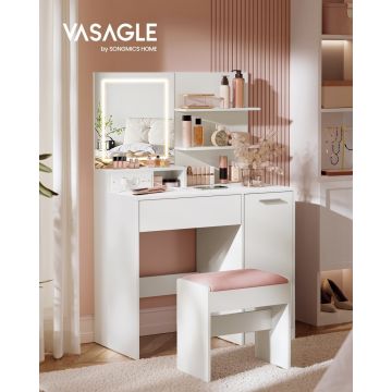 Masa de toaleta si machiaj Vasagle Alb 80x40x132.5 cm