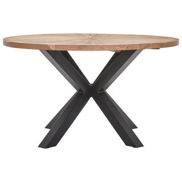 Masă din lemn, metal, 130/130/76 cm,