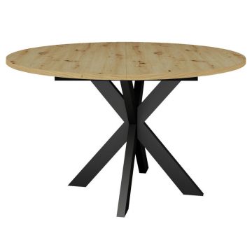 Masă din metal, material pe bază de lemn, 130/130/75 cm,