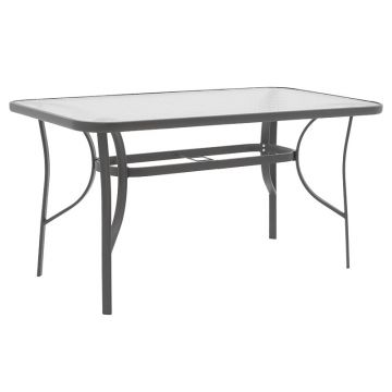 Masa Ensure antracit sticla temperata metal, 120x70x70 cm