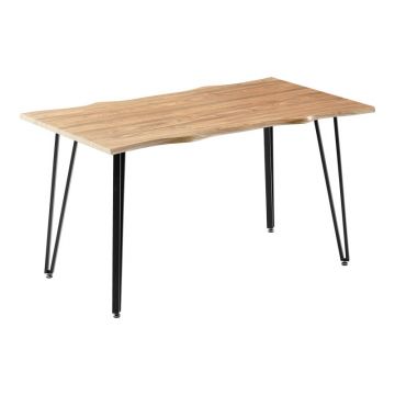 Masă Izzac, negru/sonoma, 140x80x76 cm